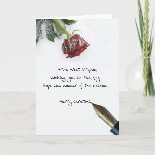 Cartes Pour Fêtes Annuelles Lettre de Noël de la Virginie-Occidentale (Devant)