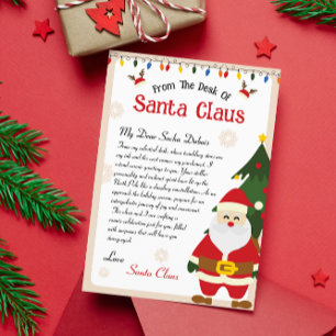 Cartes Pour Fêtes Annuelles Lettre de Noël du bureau du Père Noël