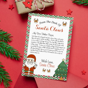 Cartes Pour Fêtes Annuelles Lettre de Noël du bureau du Père Noël