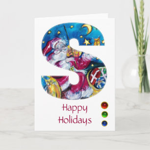 CARTES POUR FÊTES ANNUELLES LETTRE DE NOËL / MONOGRAM PÈRE NOËL INSPIRÉ