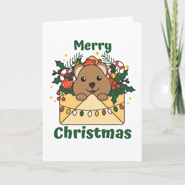 Cartes Pour Fêtes Annuelles Lettre de Noël Quokka Animaux d'hiver Quokkas (Devant)