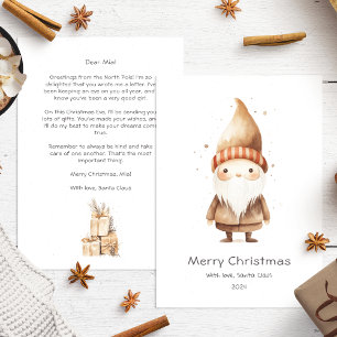 Cartes Pour Fêtes Annuelles Lettre de Père Noël à bébé Cute Beige Boho