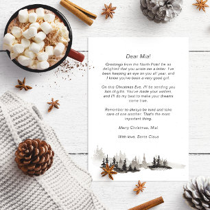 Cartes Pour Fêtes Annuelles Lettre de Père Noël à bébé Monochrome hiver