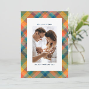 Cartes Pour Fêtes Annuelles Lettre de photo verticale mignonne à carreaux tart