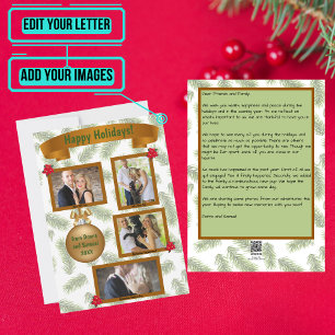 Cartes Pour Fêtes Annuelles Lettre de vacances avec photo - Fir Branches
