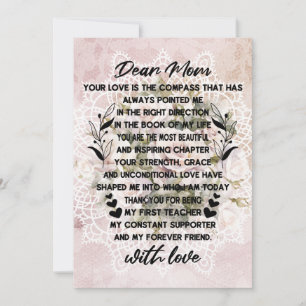 Cartes Pour Fêtes Annuelles Lettre du cœur à Maman