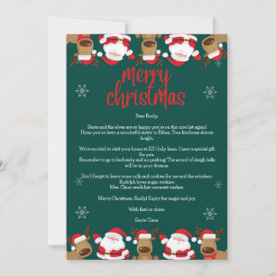 Cartes Pour Fêtes Annuelles Lettre du Père Noël Personnalisé Magique pour Enfa