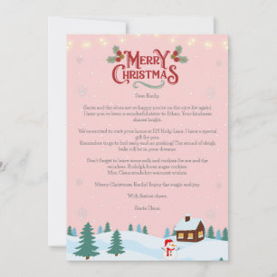 Cartes Pour Fêtes Annuelles Lettre du Père Noël personnalisée pour les enfants