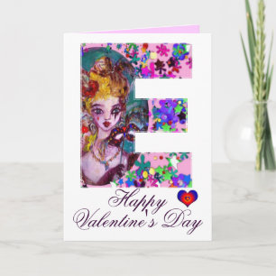 CARTES POUR FÊTES ANNUELLES LETTRE F MONOGRAMME DE MASQUÉRADE VALENTINE VÉNÉTI