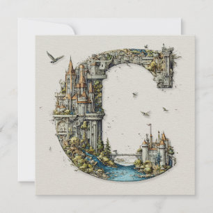 Cartes Pour Fêtes Annuelles Lettre Fantastique C avec des Châteaux dans le Liv