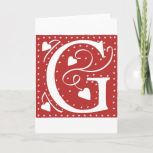 Cartes Pour Fêtes Annuelles Lettre G de coeurs de mariage