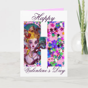 CARTES POUR FÊTES ANNUELLES LETTRE H MONOGRAMME DE MASQUÉRADE VALENTINE VÉNÉTI