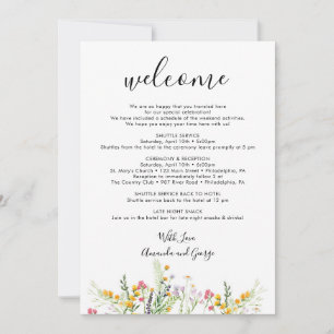 Cartes Pour Fêtes Annuelles LETTRE mariage Itinéraire SAC DE BIENVENUE Fleur s