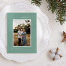 Lettre minimaliste et photo verte Retro Boho