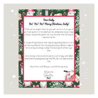 Cartes Pour Fêtes Annuelles Lettre Père Noël Festive pour votre Motif enfant