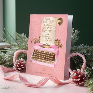Cartes Pour Fêtes Annuelles LETTRE Père Noël JOYE Noël REtro Pink Typewriter