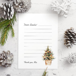 Cartes Pour Fêtes Annuelles Lettre Père Noël Joyeux sapin de Noël