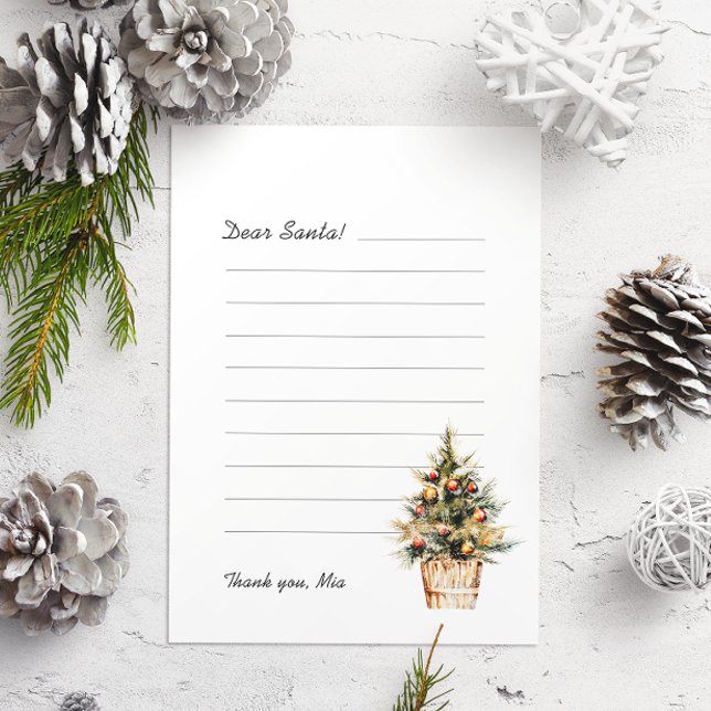 Cartes Pour Fêtes Annuelles Lettre Père Noël Joyeux sapin de Noël (Créateur téléchargé)