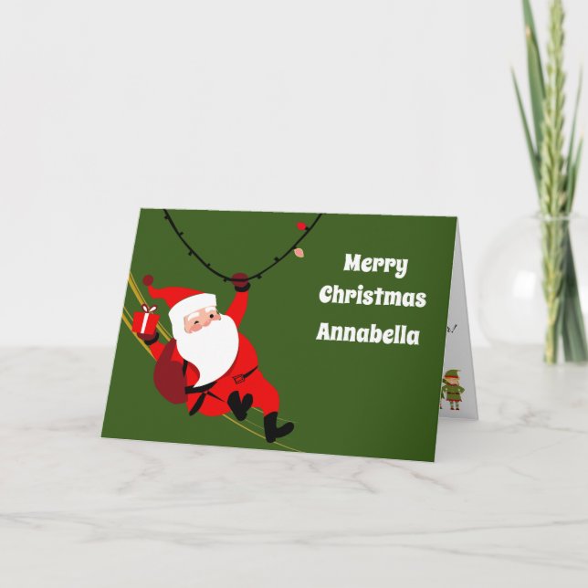 Cartes Pour Fêtes Annuelles Lettre personnalisée de Père Noël à un enfant (Devant)