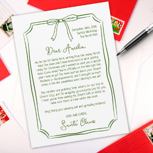 Cartes Pour Fêtes Annuelles Lettre personnalisée mignonne de Père Noël Enfants