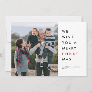 Cartes Pour Fêtes Annuelles Lettre rouge Christ est la raison de Noël Photo
