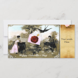 CARTES POUR FÊTES ANNUELLES LETTRE VALENTINE ROMANTIQUE, PARCHEMENT DE SCEAU D