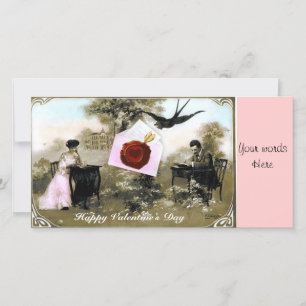 CARTES POUR FÊTES ANNUELLES LETTRE VALENTINE ROMANTIQUE, SCEAU DE CIRE ROUGE