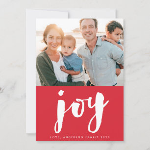 Cartes Pour Fêtes Annuelles Lettrer JOY Red Tag Photo de Noël