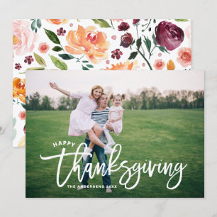 Cartes Pour Fêtes Annuelles Lettrer la photo du Bon thanksgiving de superposit