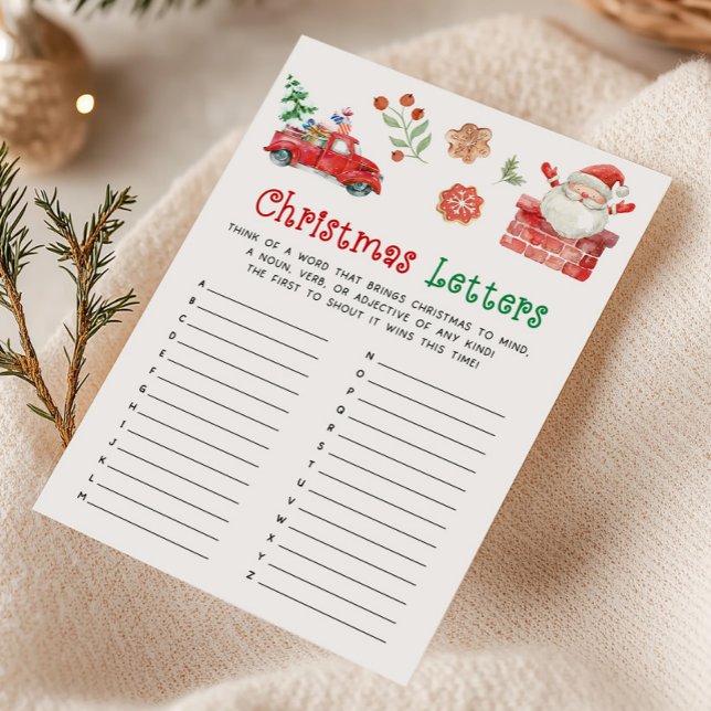 Cartes Pour Fêtes Annuelles Lettres de Noël du Père Noël (Christmas Party Game )