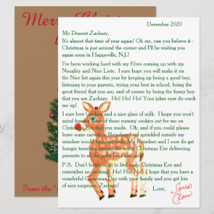 Cartes Pour Fêtes Annuelles Lettres de Père Noël Blue Eyed Reindeer