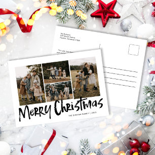 Cartes Pour Fêtes Annuelles Lettres modernes cinq photo Joyeux Noël