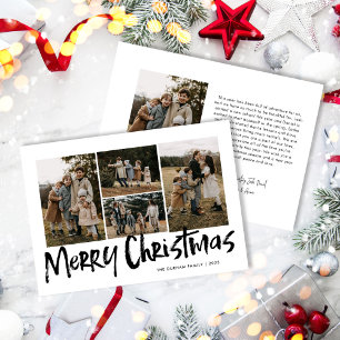 Cartes Pour Fêtes Annuelles Lettres modernes cinq photo Joyeux Noël