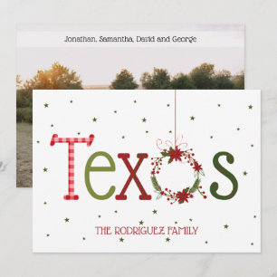 Cartes Pour Fêtes Annuelles Lettres textuelles et couronne de Poinsettia