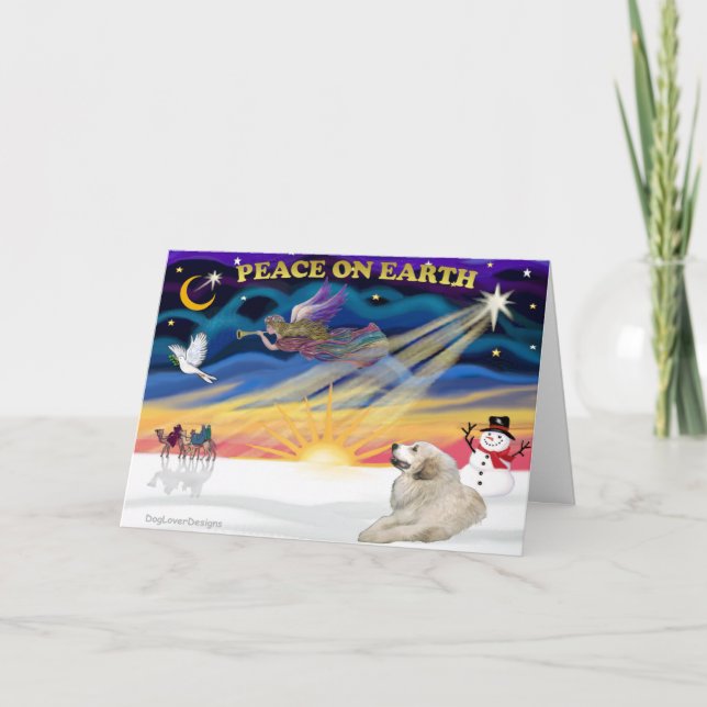 Cartes Pour Fêtes Annuelles Lever de soleil de Noël - Grands Pyrénées 1 (Devant)