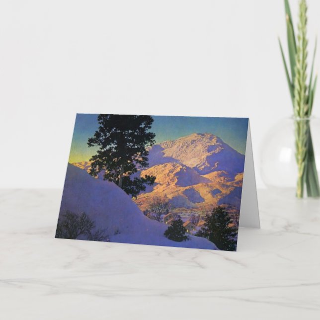 Cartes Pour Fêtes Annuelles Lever de soleil d'hiver par Maxfield Parrish (Devant)