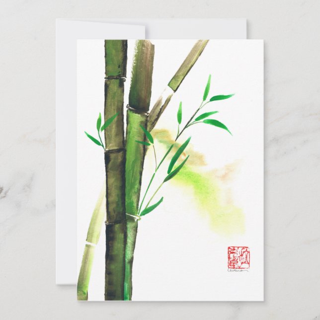 Cartes Pour Fêtes Annuelles Lever du soleil de bambou (Devant)