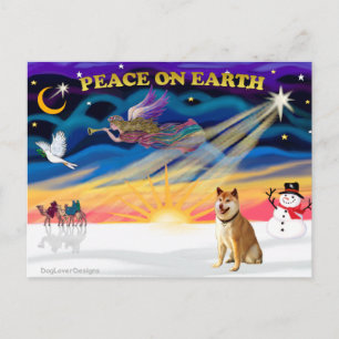 Cartes Pour Fêtes Annuelles Lever du soleil de Noël - Shiba Inu 3