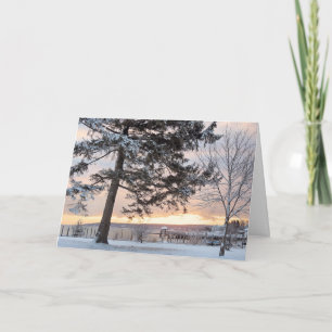 Cartes Pour Fêtes Annuelles Lever du soleil hivernal de Plymouth, Massachusett