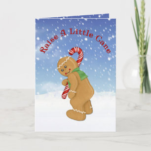 Cartes Pour Fêtes Annuelles Levez Une Petite Canne Pliée Noël