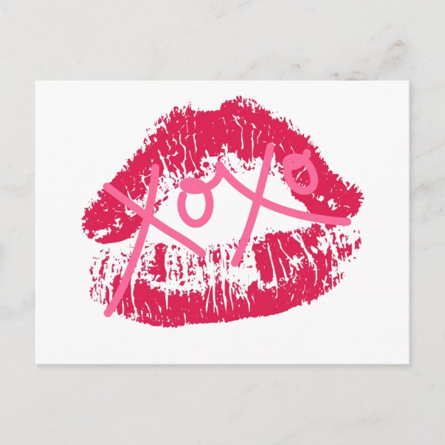 Cartes Pour Fêtes Annuelles Lèvres XOXO (Devant)