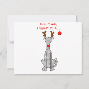 Cartes Pour Fêtes Annuelles Lévrier cher Père Noël