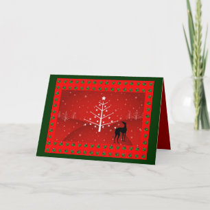 Cartes Pour Fêtes Annuelles Lévrier dans la lueur de Noël