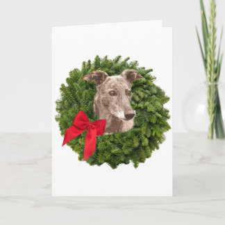 Cartes Pour Fêtes Annuelles Lévrier en guirlande de Noël