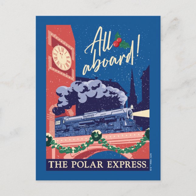Cartes Pour Fêtes Annuelles L'Express Polaire - À Bord ! (Devant)