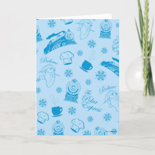 Cartes Pour Fêtes Annuelles L'Express polaire   Motif d'icône de vacances bleu