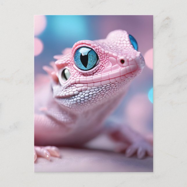 Cartes Pour Fêtes Annuelles Lézard rose (Devant)
