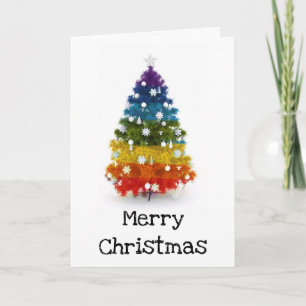 Cartes Pour Fêtes Annuelles LGBT Gay Rainbow Christmas Tree personnalisé