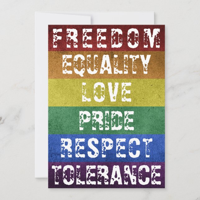 Cartes Pour Fêtes Annuelles LGBT Pride Moderne Arc-en-ciel (Devant)
