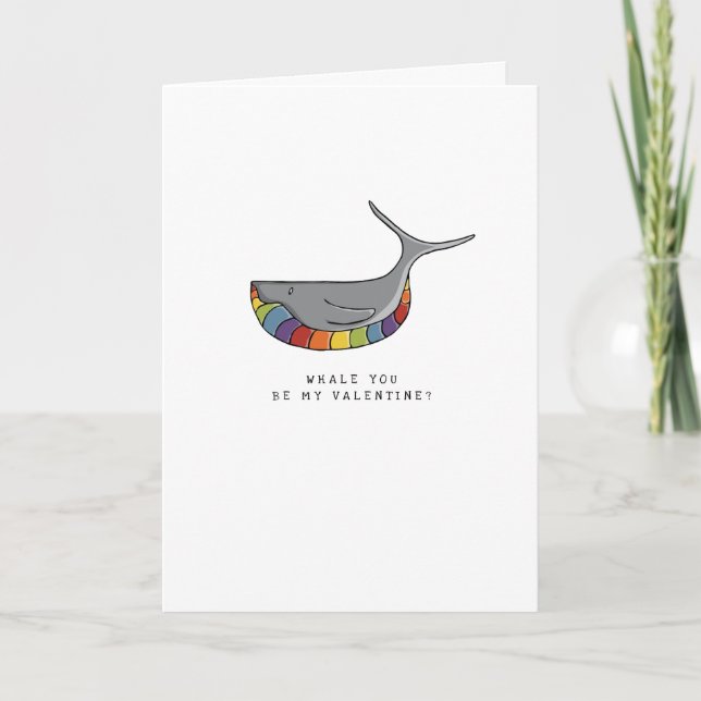 Cartes Pour Fêtes Annuelles LGBT | Saint valentin | Baleine | fierté | (Devant)